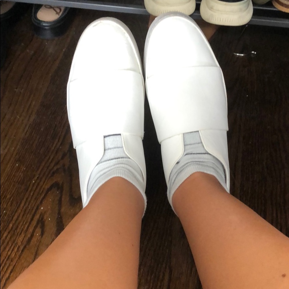 Vince White Platform Slip-Ons Size 8